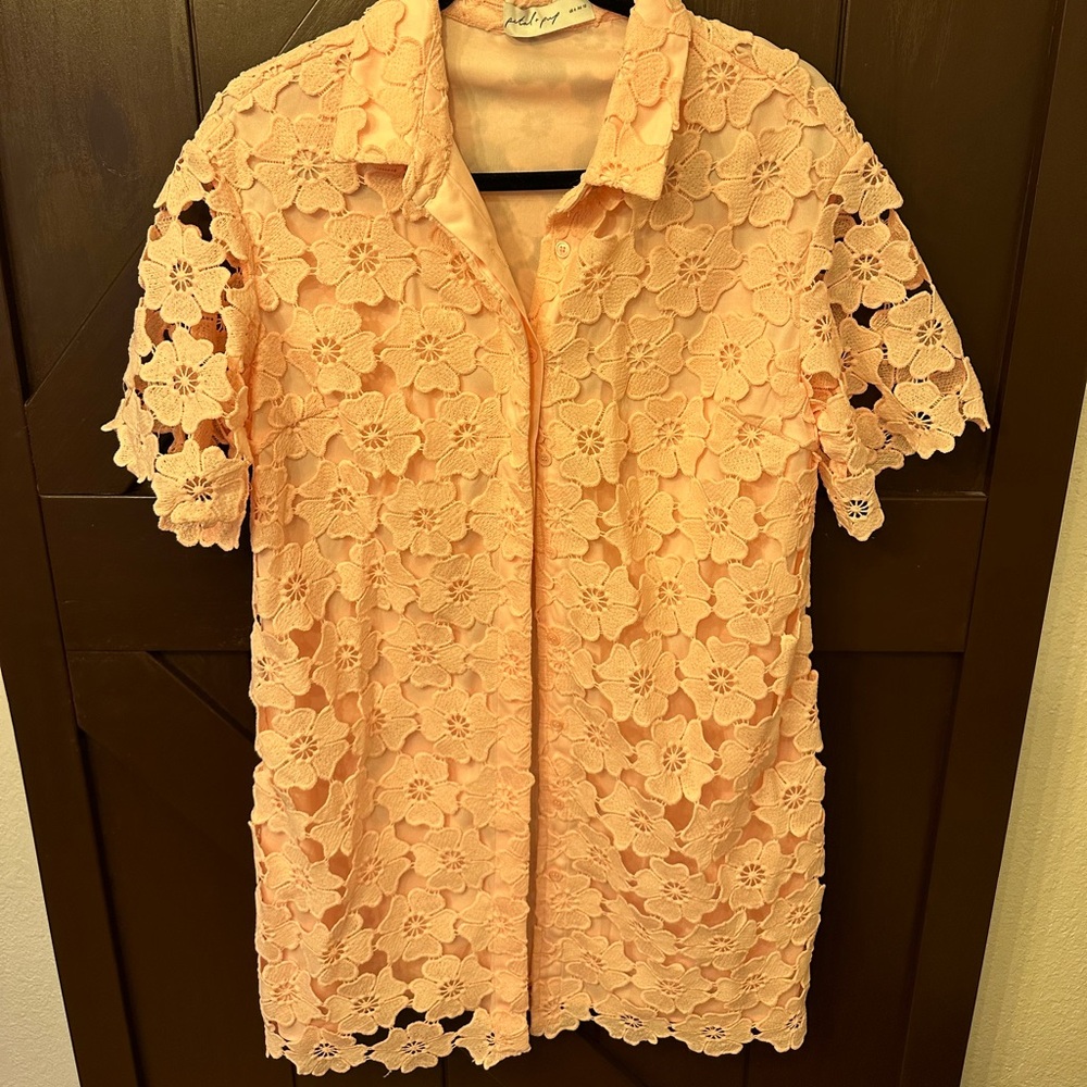 Petal & Pup. Size 6. Soft pink lace cutwork dress. Never worn!